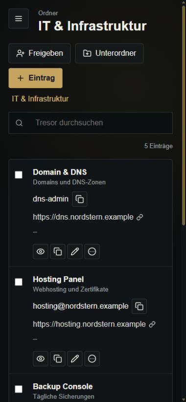 Mobile Darstellung von DYNTRA Vault